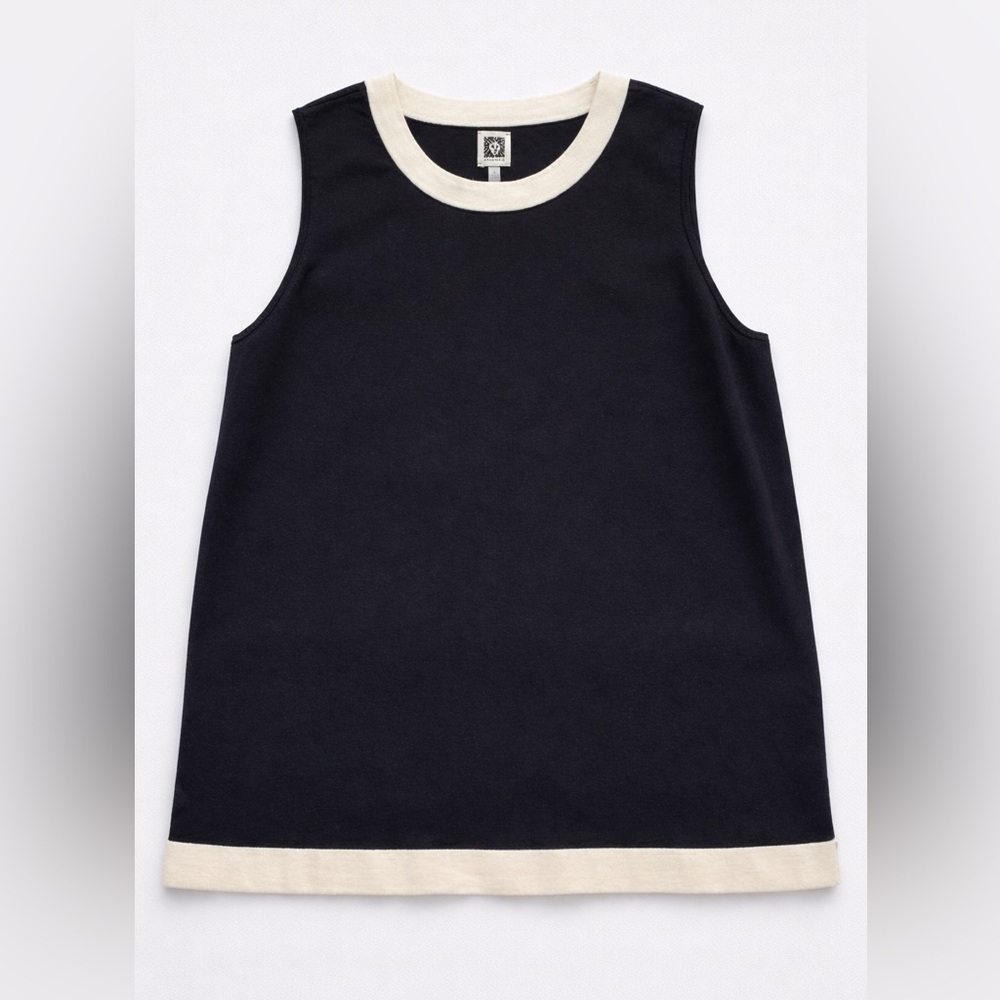 Anne Klein Black Tank Top with Cream Trim XL